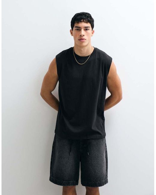 ASOS White Mid Length Denim Jorts for men