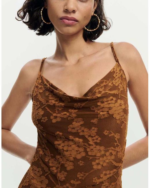Desigual Brown Asymmetrical Strappy Dress