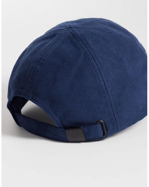 Fred Perry Blue Microfibre Piped Logo Cap for men