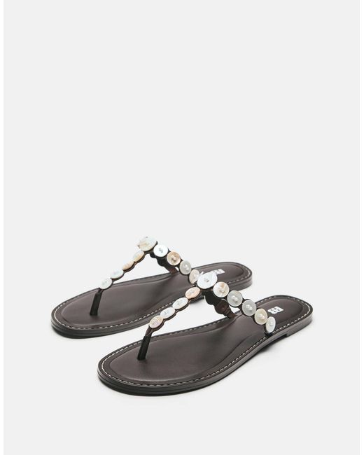 Pull&Bear Gray – flache sandalen