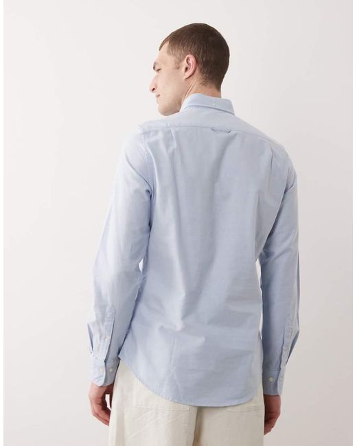 Gant Blue Icon Logo Slim Fit Oxford Shirt for men