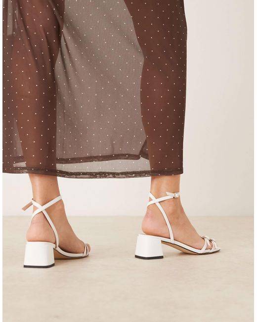 Raid Brown Zinia Low Block Heeled Sandals With Buckle Detail