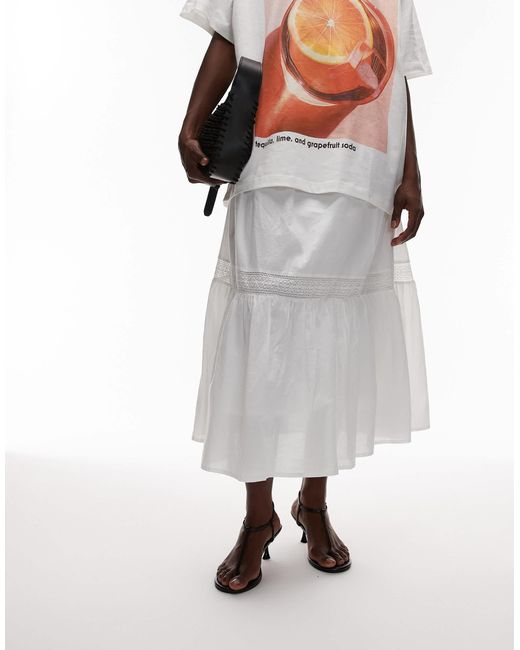 TOPSHOP White Imani Toe Thong Mid Heel