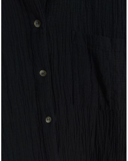 River Island Black Textured Long Sleeve Shirt