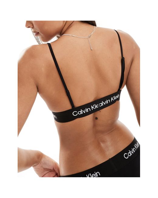 Calvin Klein Black Ck 96 Triangle Bralette Bikini Top