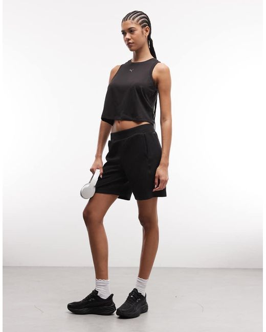 PUMA Black Cloudspun Training Tank Crew Neck