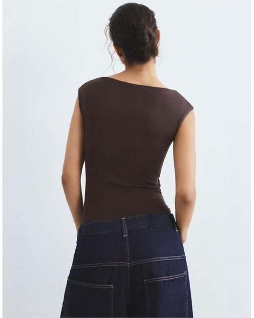 Pull&Bear Blue Short Sleeve Bodysuit