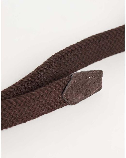 Mango White Braided Belt for men