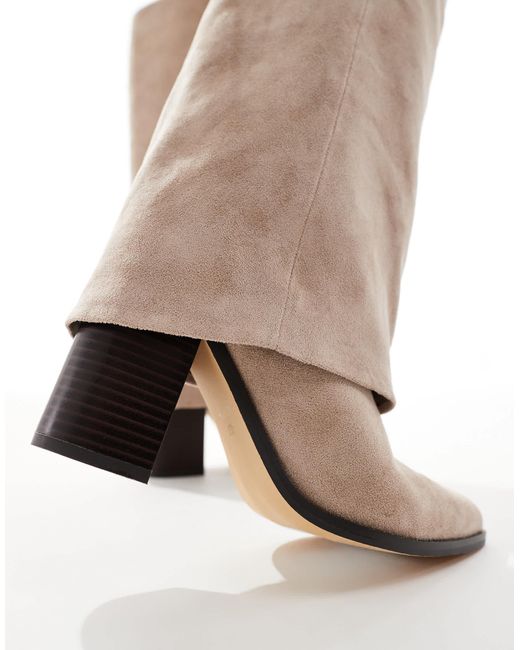 London Rebel White Elena Fold Over Knee Boots