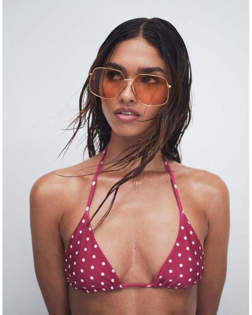 VDM The Label Red Triangle Bikini Top