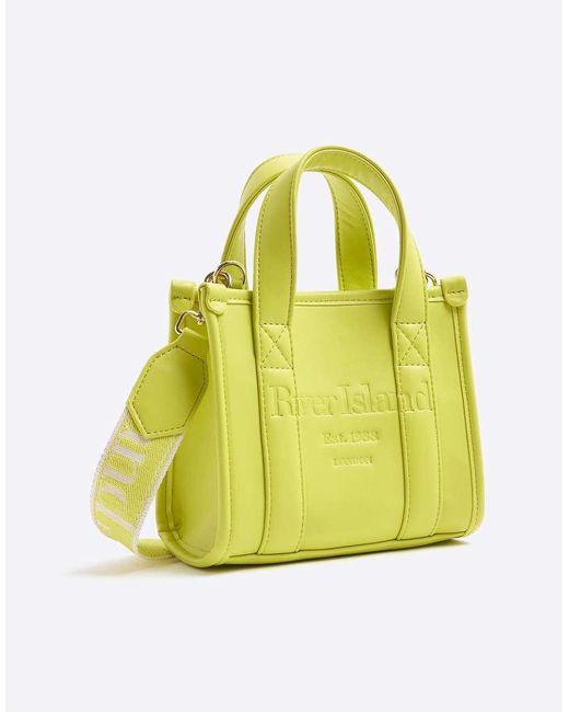 River Island Blue Mini Embossed Tote Bag