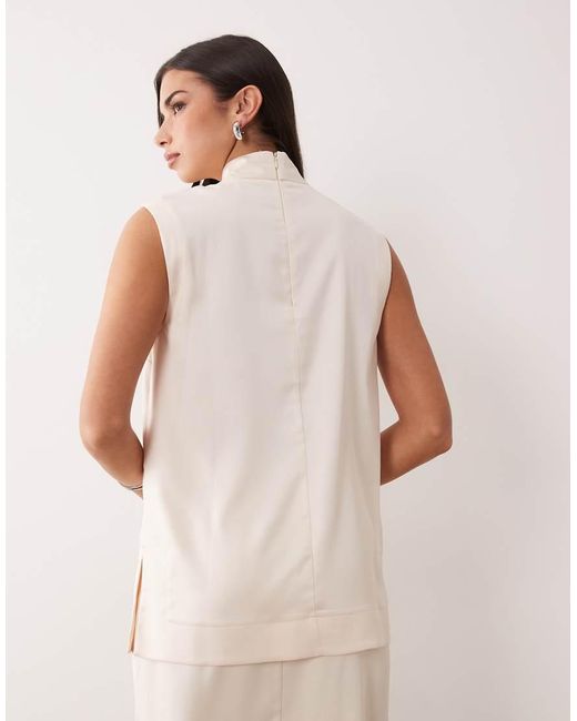 ASOS Natural Co-Ord Sleeveless High Neck Top