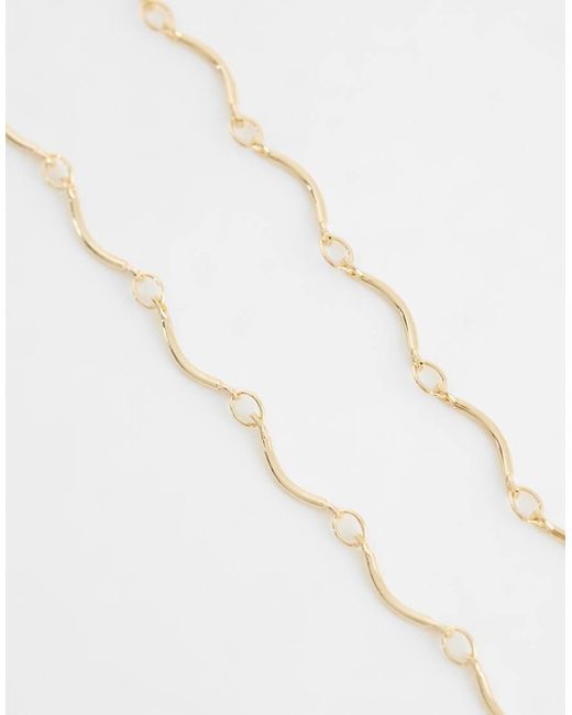 ASOS White Asos Design Curve Dainty Necklace With Wavy Chain