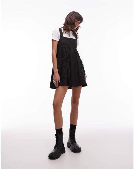 Collusion Black Utility Cami Mini Dress