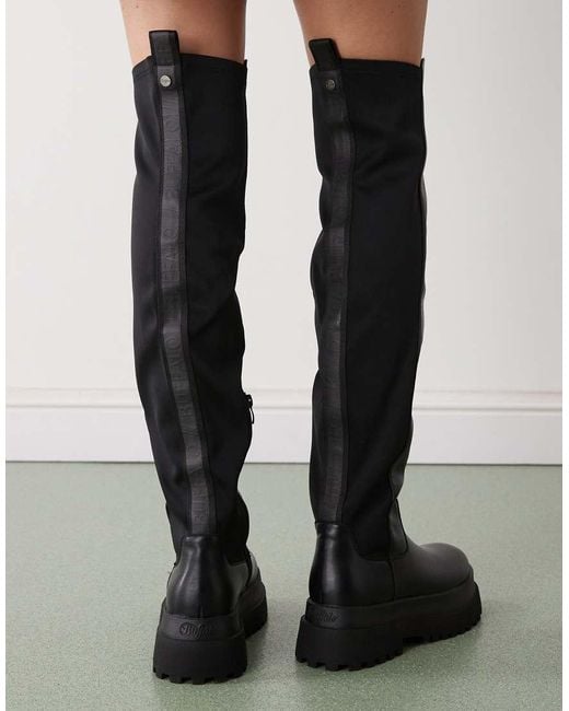 Buffalo Black Pluto Over The Knee Boot