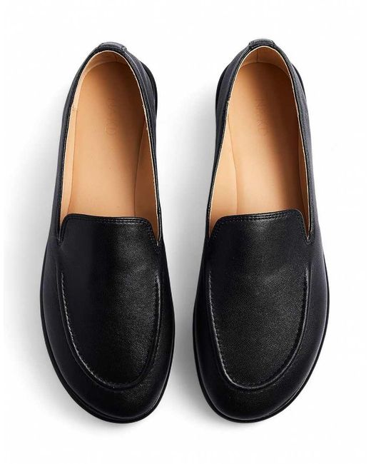 NA-KD Black Rounded Leather Loafers