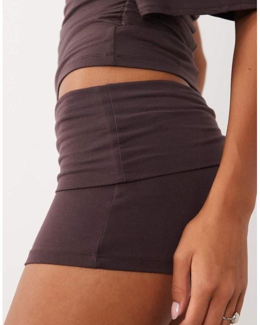 Gina Tricot Red Fold Over Lounge Short Co-ord