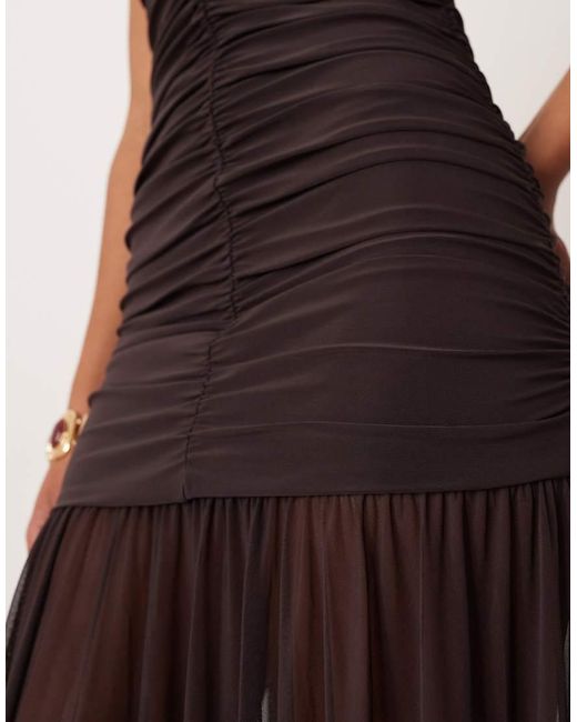 Gina Tricot Natural Sleeveless Dropped Waist Midi Dress