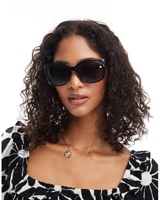 New Look Black Oversized Round Sunglasses