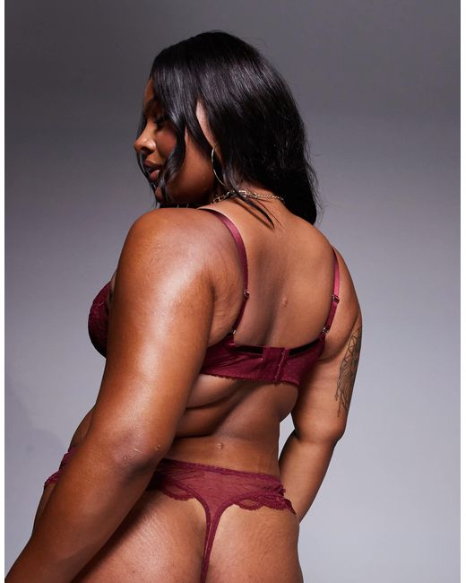 ASOS Red Asos Design Curve Lola Lace Underwi Bra