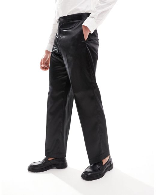 ASOS Black Wide Suit Pants for men