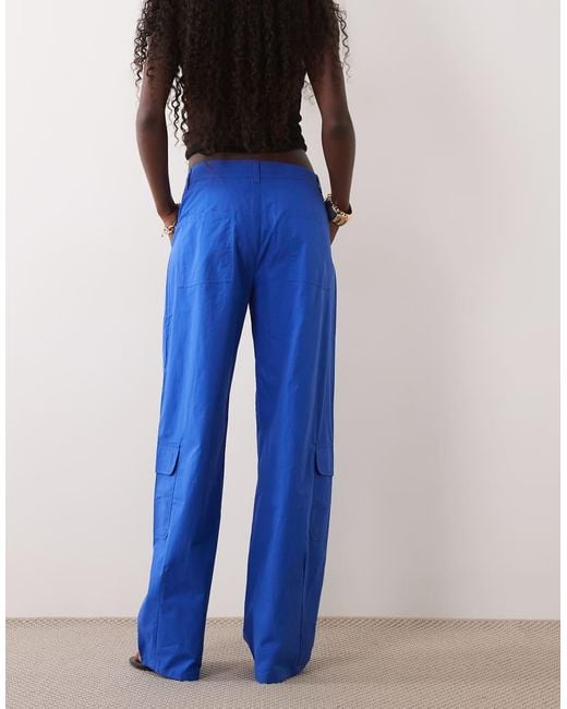 Lioness Blue Venice Tie Waist Pocket Detail Cargo Pants