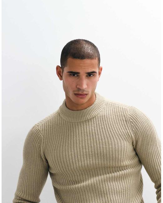 Blend Blue Chunky Knit Jumper for men
