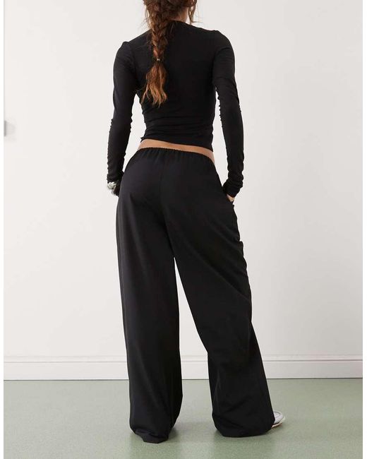 Reclaimed Vintage Black Drawstring Pull On Barrel Leg Pants