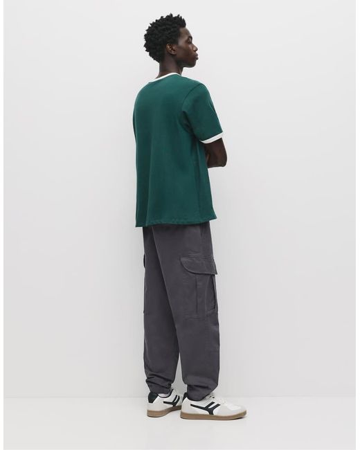 Pull&Bear Green Cargo joggers for men