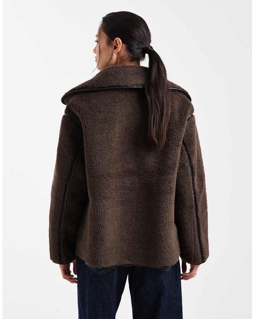 New Look Brown Bonded Borg Jacket