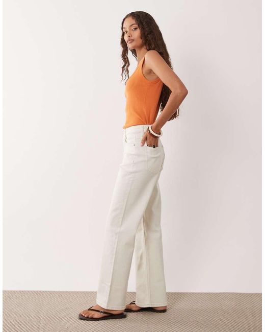 ASOS White Asos Design Petite Comfort Stretch Straight Leg Jeans