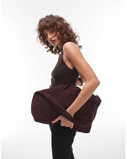 & Other Stories Brown Large Suede Leather Tote Bag