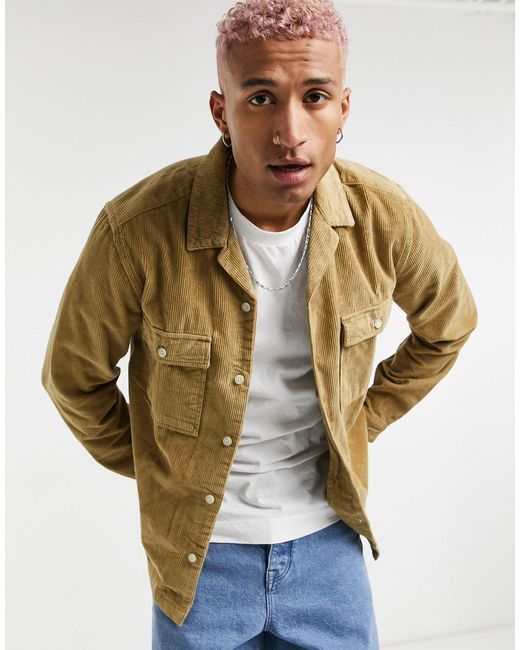 Giacca a coste color pietra di ASOS da Uomo | Lyst