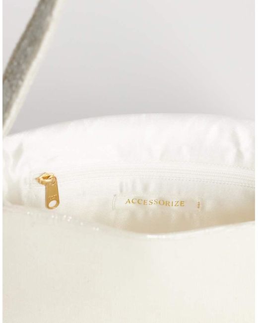 Accessorize White Embellished Shell Shoulder Bag