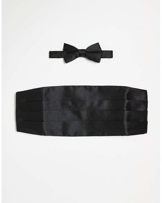 French Connection Black French Connection Bow Tie And Cumberband Set