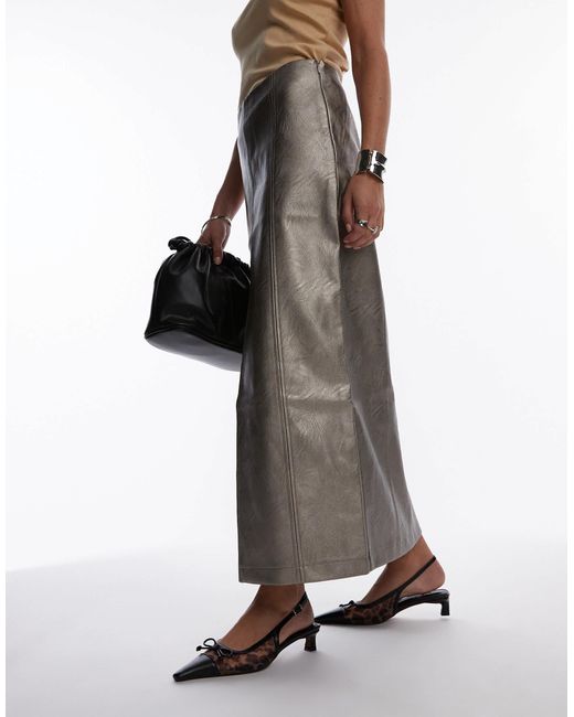 Alya - escarpins en tulle à imprimé léopard avec talon mi-haut et bride arrière TOPSHOP en coloris Multicolor