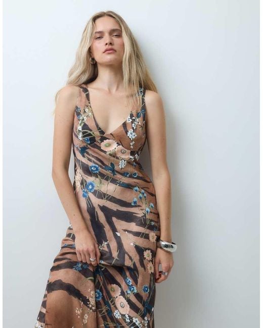 ASOS White Satin Maxi Dress With Fluted Hem