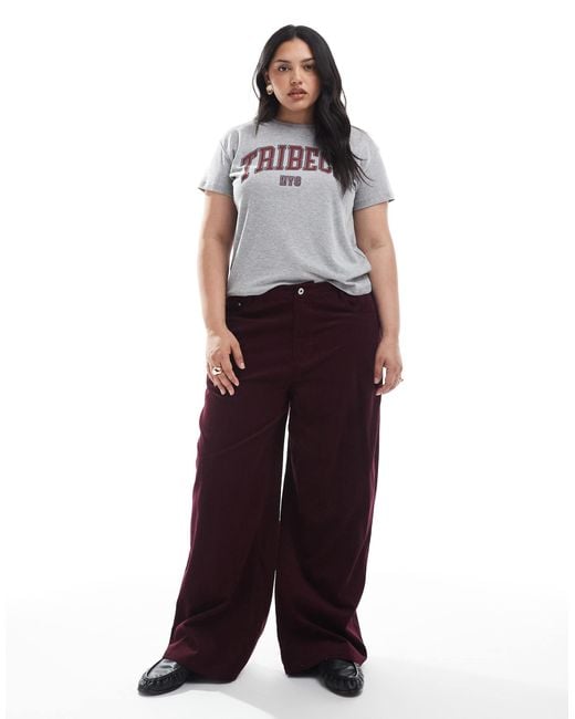 ASOS Purple Curve Cord Wide Leg Pants