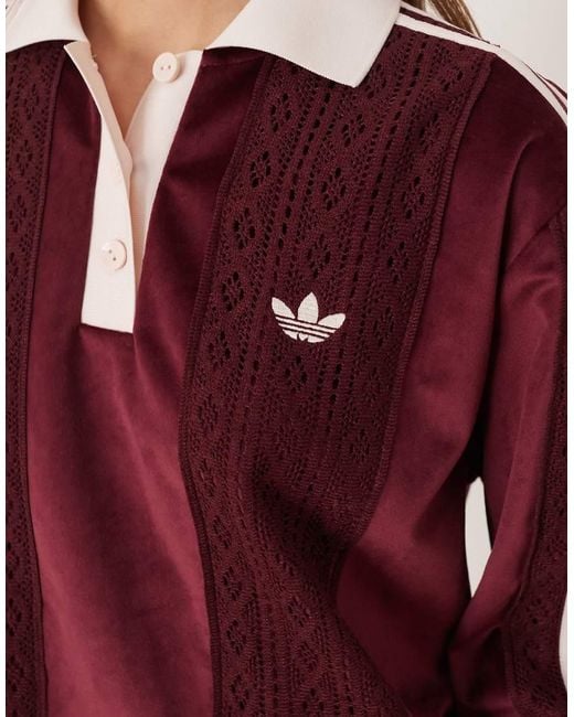 Adidas Originals Red Knitted Polo