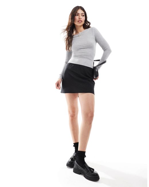 Miss Selfridge Gray – langärmliges oberteil