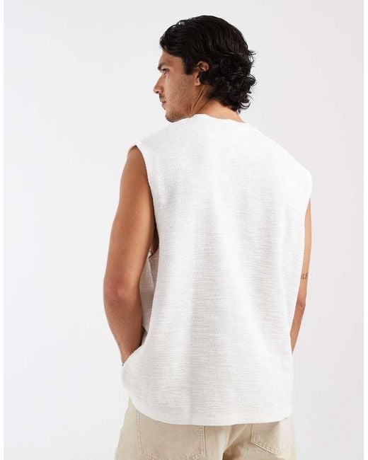 ASOS White Heavyweight Oversized Tank for men