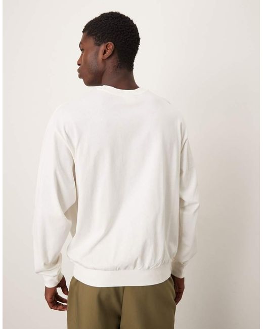 Mango White Cotton Sweatshirt for men
