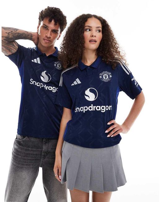 Adidas Originals Blue Adidas Football Manchester United 24/25 Away Shirt