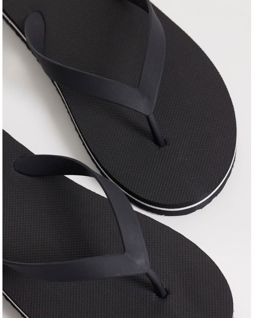 ASOS Black Basic Flip Flops for men