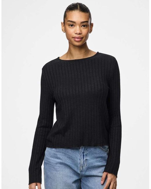 Pieces Blouse Met Lange Mouwen in het Black