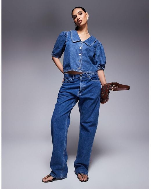 River Island Blue – denim-oberteil