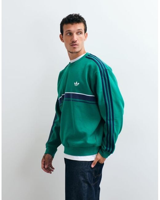 Adidas Originals Green Retro Sweatshirt for men