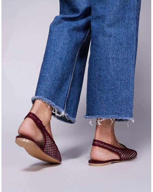 Public Desire Blue Lost Angel High Vamp Sling Back Ballet Flats