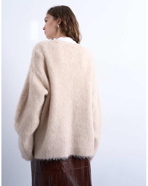 TOPSHOP Natural Knit Premium Alpaca Cardigan