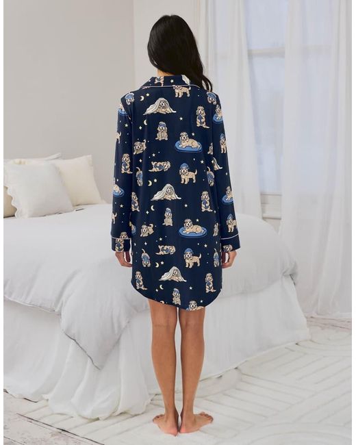 Chelsea Peers Blue Cockapoo Snooze Print Nightshirt